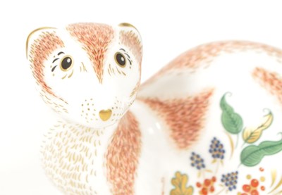 Lot 28 - ROYAL CROWN DERBY - 2007 BONE CHINA STOAT PAPERWEIGHT FIGURE