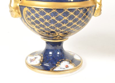 Lot 34 - PAIR OF 19TH CENTURY ENGLISH PORCELAIN VASE URNS