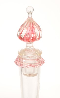 Lot 39 - PAIR OF LATE 19TH CENTURY ITALIAN MURIAN GLASS DECANTERS