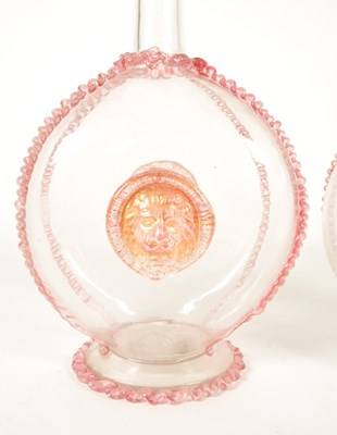 Lot 39 - PAIR OF LATE 19TH CENTURY ITALIAN MURIAN GLASS DECANTERS