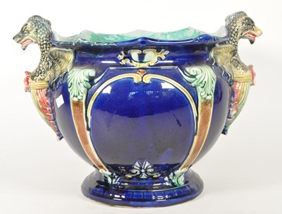 Lot 31 - THOMAS FORESTER - 1890 VICTORIAN EARTHENWARE MAJOLICA PLANTER