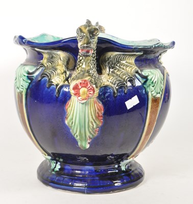 Lot 31 - THOMAS FORESTER - 1890 VICTORIAN EARTHENWARE MAJOLICA PLANTER