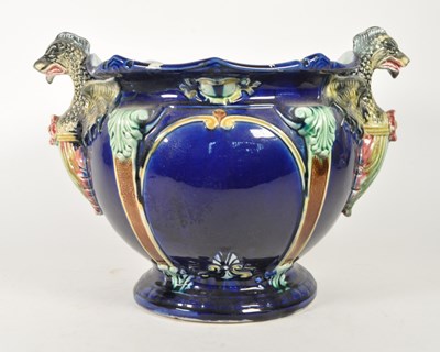 Lot 31 - THOMAS FORESTER - 1890 VICTORIAN EARTHENWARE MAJOLICA PLANTER
