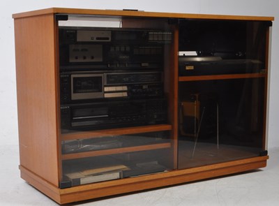 Lot 620 - SONY ENTERTAINMENT - STEREO STACKING MUSIC SYSTEM IN TEAK CABINET