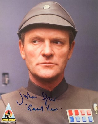 Lot 85 - STAR WARS - JULIAN GLOVER (GENERAL VEERS) - OFFICIAL PIX SIGNED 8X10"