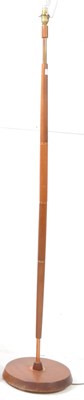 Lot 550 - BRITISH MODERN DESIGN - RETRO TEAK & BRASS FLOOR STANDING LAMP