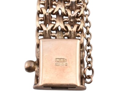 Lot 85 - HALLMARKED 9CT FANCY LINK CHAIN BRACELET