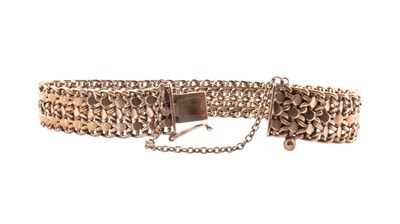 Lot 85 - HALLMARKED 9CT FANCY LINK CHAIN BRACELET