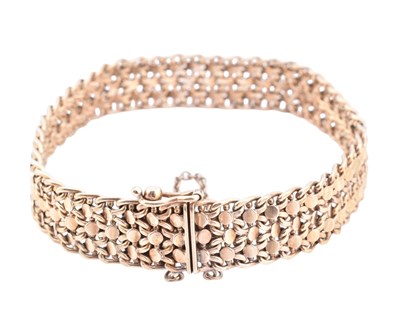 Lot 85 - HALLMARKED 9CT FANCY LINK CHAIN BRACELET
