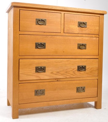 Lot 554 - OAK FURNITURE LAND CHEST OF DRAWERS