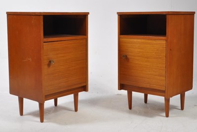 Lot 632 - BRITISH MODERN DESIGN - PAIR OF MID CENTURY BEDSIDE CABINETS