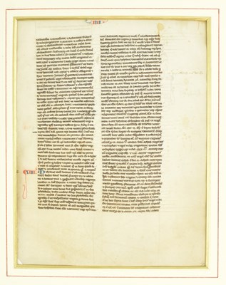 Lot 7 - CIRCA 1250 VELLUM LEAF FROM MANUSCRIPT BIBLE, TEXT IV KINGS