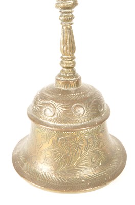 Lot 240 - BRASS 19TH CENTURY TOBACCO STOPPER WITH TIBETAN BRASS RITUAL BELL