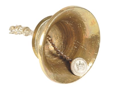 Lot 240 - BRASS 19TH CENTURY TOBACCO STOPPER WITH TIBETAN BRASS RITUAL BELL
