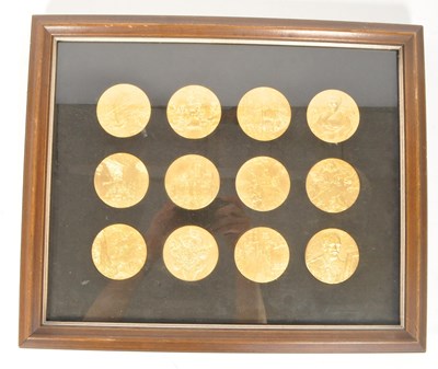 Lot 548 - FRANKLIN MINT - 1979 VAN GOGH GOLD PLATED BRONZE ART RELIEF MEDALS