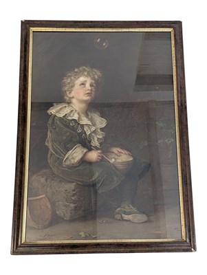 Lot 792 - AFTER SIR JOHN E MILLAIS - BUBBLES PRINT - BOY BLOWING BUBBLES FOR PEARS SOAP