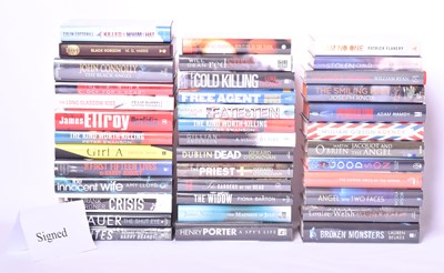 Lot 97 - SIGNED MODERN FIRST EDITIONS. LARGE COLLECTION OF THRILLERS & SPY NOVELS