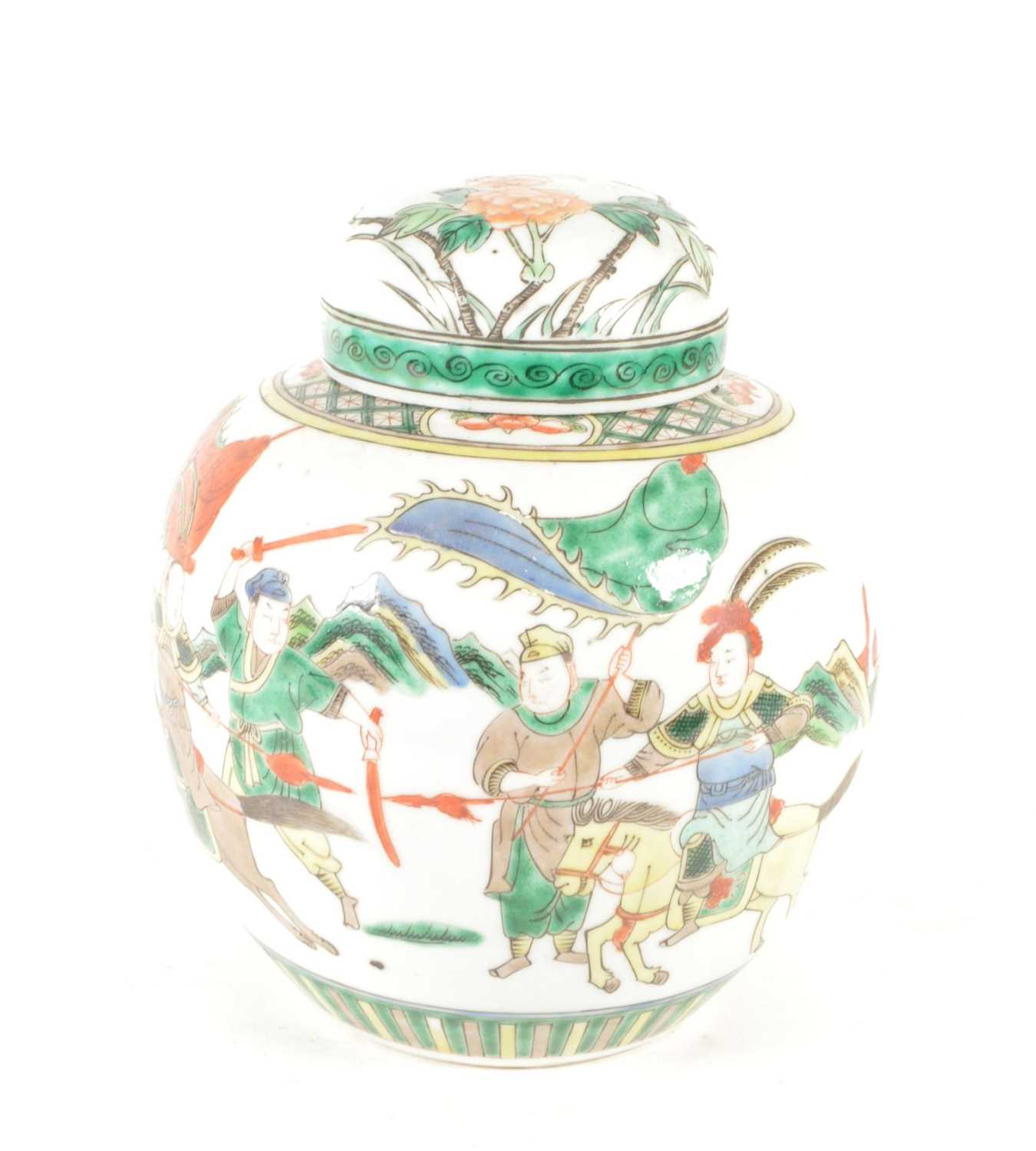 Lot 57 - 19TH CENTURY CHINESE CHINA LIDDED GINGER JAR