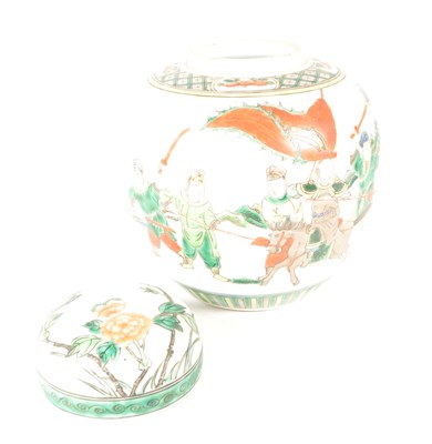 Lot 57 - 19TH CENTURY CHINESE CHINA LIDDED GINGER JAR