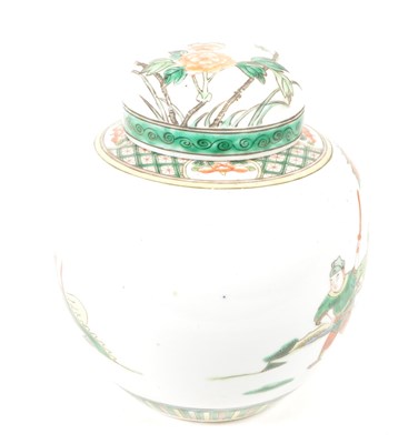 Lot 57 - 19TH CENTURY CHINESE CHINA LIDDED GINGER JAR