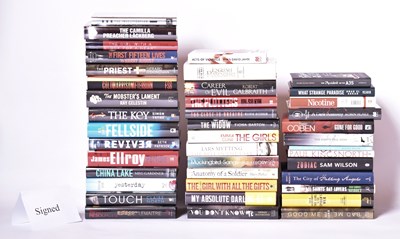 Lot 66 - SIGNED MODERN FIRST EDITIONS. LARGE COLLECTION OF THRILLERS