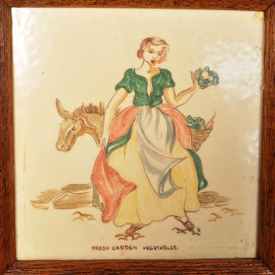 Lot 58 - FIVE 20TH CENTURY VINTAGE CERAMIC ILLUSTRATED PILKINGTON TILES