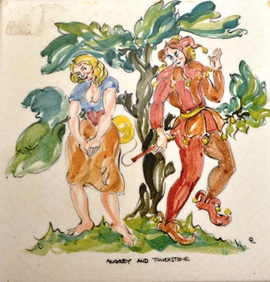 Lot 58 - FIVE 20TH CENTURY VINTAGE CERAMIC ILLUSTRATED PILKINGTON TILES