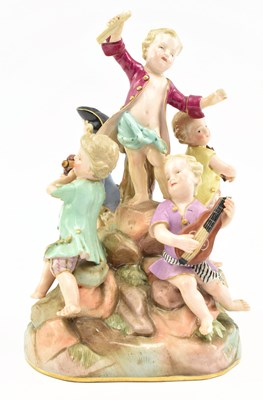 Lot 138 - BELIEVED DRESDEN EARLY 20TH CENTURY PORCELAIN MUSICAL GROUP FIGURE