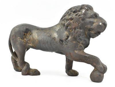 Lot 124 - LATE 19TH CENTURY SOLID CAST IRON LION FIGURE AFTER MEDICI LIONS
