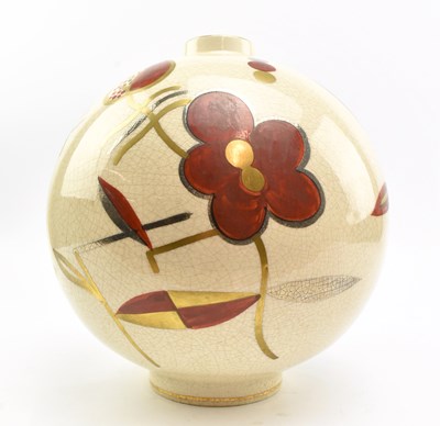 Lot 95 - SAINTE RADEGONDE, FRANCE - ART DECO CRACKLE GLAZED BALL VASE