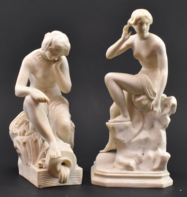 Lot 92 - TWO VICTORIAN 19TH CENTURY PARIAN WARE ALLEGORICAL FIGURES OF VENUS