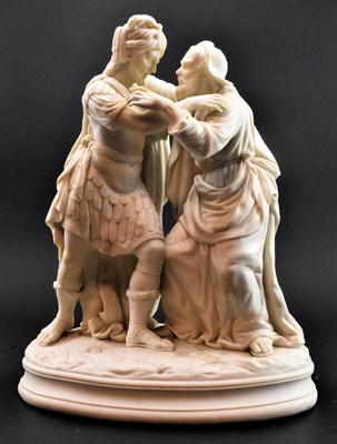 Lot 116 - VICTORIAN PARIAN WARE FIGURE OF CORNELIUS AND PETER