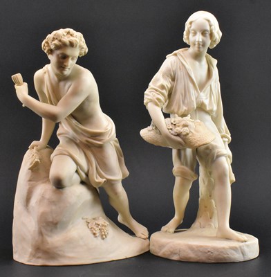 Lot 136 - TWO VICTORIAN 19TH CENTURY COPELAND PARIAN WARE MALE FIGURES