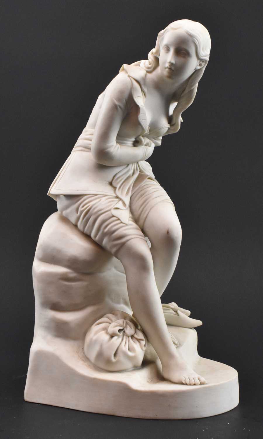 Lot 90 - JOHN BELL FOR MINTON - VICTORIAN PARIAN WARE FIGURE OF DOROTHEA