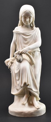 Lot 125 - COPELAND - 19TH CENTURY PARIAN WARE FIGURE AFTER MARY THORNYCROFT