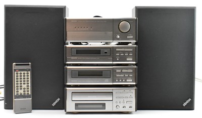Lot 191 - DENON HI-FI - BOXED FOUR PART STACKING SYSTEM AND PAIR OF SPEAKERS