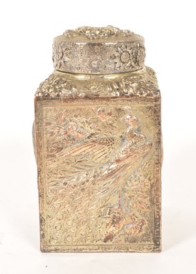 Lot 264 - JAPANESE LATE 19TH / 20TH CENTURY PLATED COPPER TEA CADDY