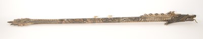 Lot 275 - 20TH CENTURY CHINESE CARVED BONE DRAGON DART BLOWER / BLOWGUN