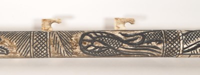 Lot 275 - 20TH CENTURY CHINESE CARVED BONE DRAGON DART BLOWER / BLOWGUN