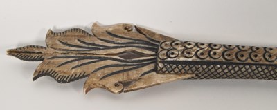 Lot 275 - 20TH CENTURY CHINESE CARVED BONE DRAGON DART BLOWER / BLOWGUN