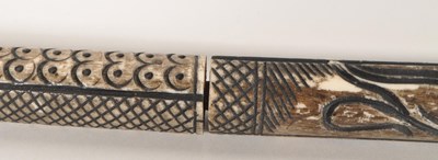 Lot 275 - 20TH CENTURY CHINESE CARVED BONE DRAGON DART BLOWER / BLOWGUN