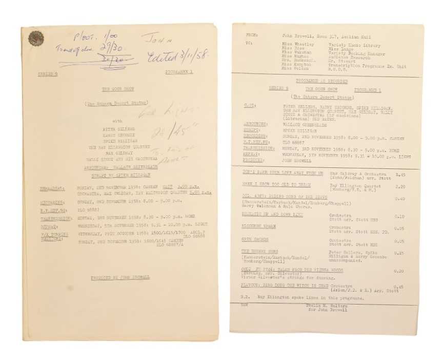 Lot 8 - THE GOON SHOW – BBC COMEDY SHOW 1951-1960 - ORIGINAL RECORDING SCRIPT
