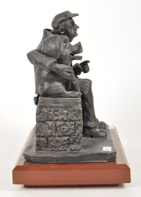 Lot 79 - PHYLLIS LEWIS - 1997 THE MINER AND THE PIG POTTERY SCULPTURE