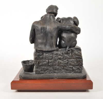 Lot 79 - PHYLLIS LEWIS - 1997 THE MINER AND THE PIG POTTERY SCULPTURE