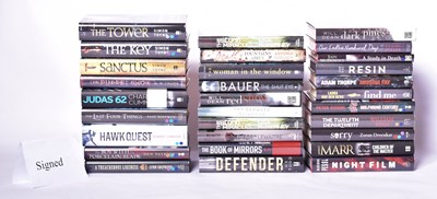 Lot 57 - SIGNED MODERN FIRST EDITIONS. LARGE COLLECTION OF THRILLERS & HISTORICAL FICTION TITLES