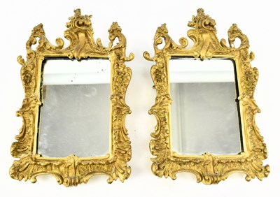 Lot 145 - PAIR OF LATE 19TH CENTURY GILT FRAMED HANGING MIRRORS