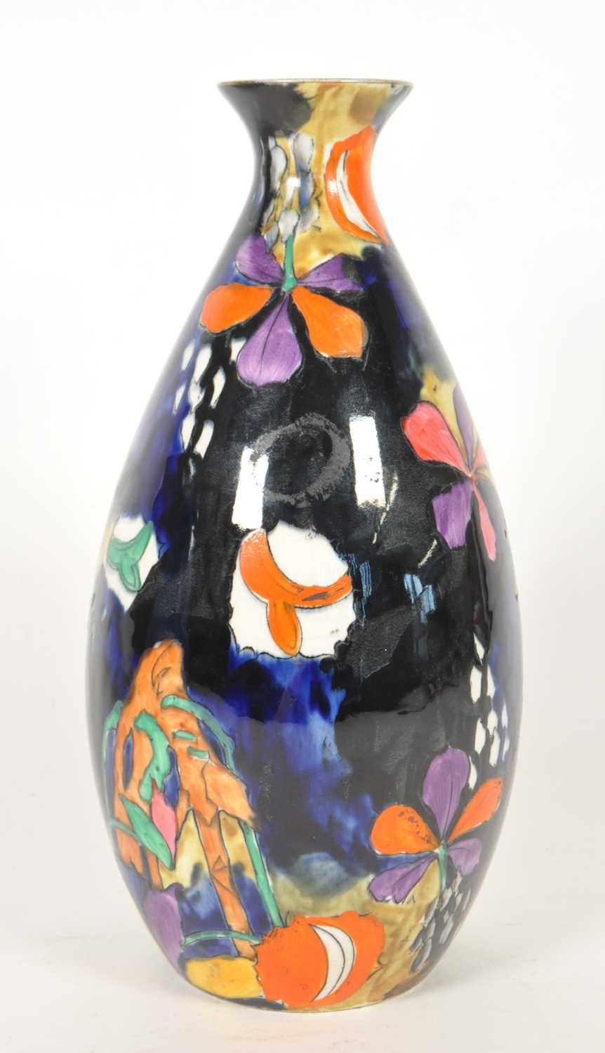 Lot 42 - HAND PAINTED CORONAWARE FLORAL VASE