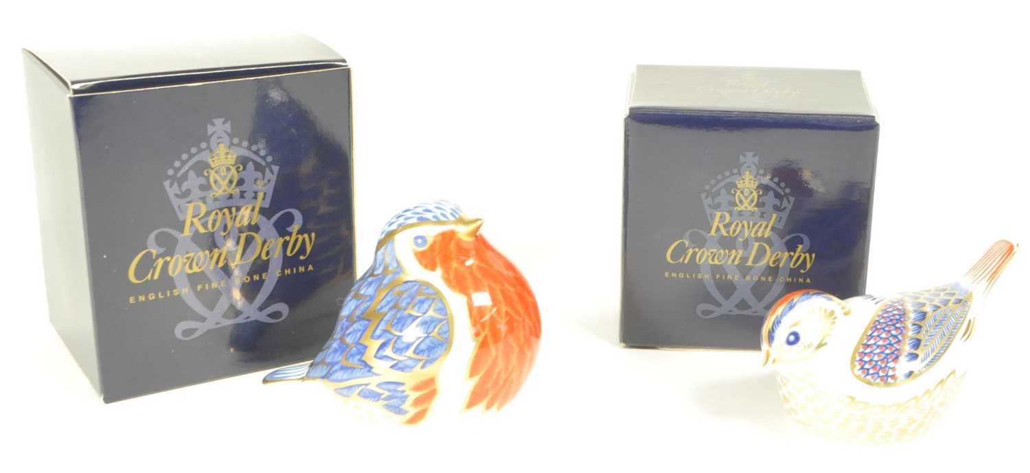 Lot 93 - ROYAL CROWN DERBY - LATE 20TH CENTURY BONE CHINA BIRD PAPERWEIGHTS
