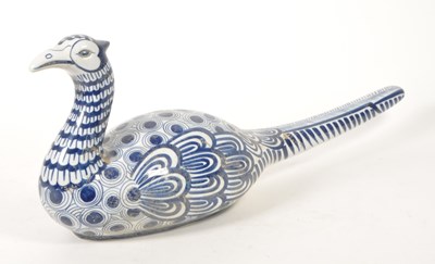 Lot 91 - VINTAGE 20TH CENTURY BLUE & WHITE PHEASANT BIRD