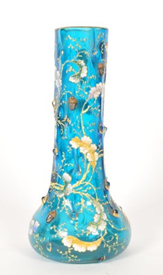 Lot 2 - MOSER 19TH CENTURY HAND PAINTED BLUE BUD VASE